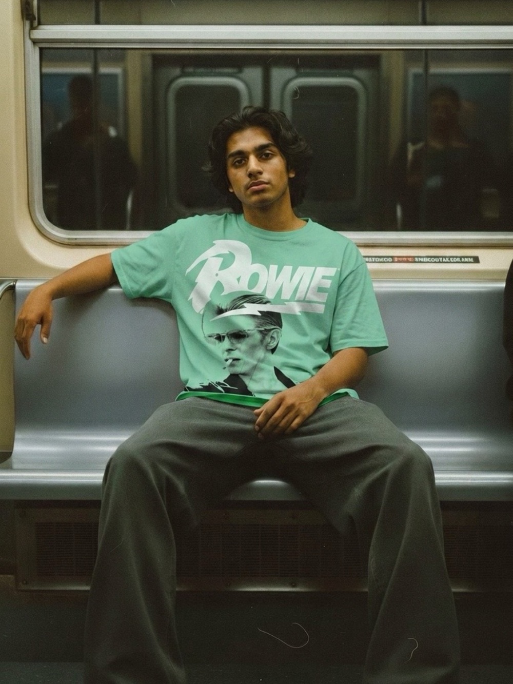 Bowie Graphic Tee - Mint Green Short Sleeve Men's Shirt